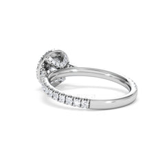 Reina GIA Diamond Halo Engagement Ring in 18K White Gold 1.40ct G/SI2