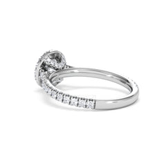Reina GIA Diamond Halo Engagement Ring in 18K White Gold 1.40ct G/SI2