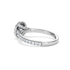Reina GIA Diamond Halo Engagement Ring in 18K White Gold 1.40ct G/SI2