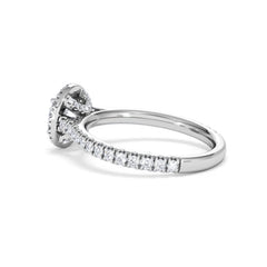 Reina GIA Diamond Halo Engagement Ring in 18K White Gold 1.40ct G/SI2