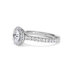 Reina GIA Diamond Halo Engagement Ring in Platinum 1.40ct G/SI2