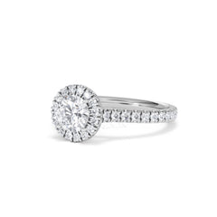 Reina GIA Diamond Halo Engagement Ring in 18K White Gold 1.40ct G/SI2