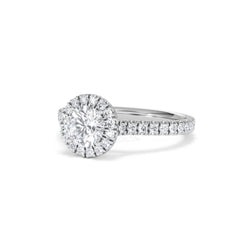 Reina GIA Diamond Halo Engagement Ring in Platinum 1.40ct G/SI2