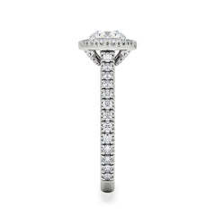 Reina GIA Diamond Halo Engagement Ring in 18K White Gold 1.40ct G/SI2