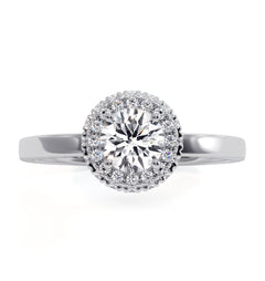 Eleanor Diamond Halo Engagement Ring in Platinum 0.65ct G/SI2
