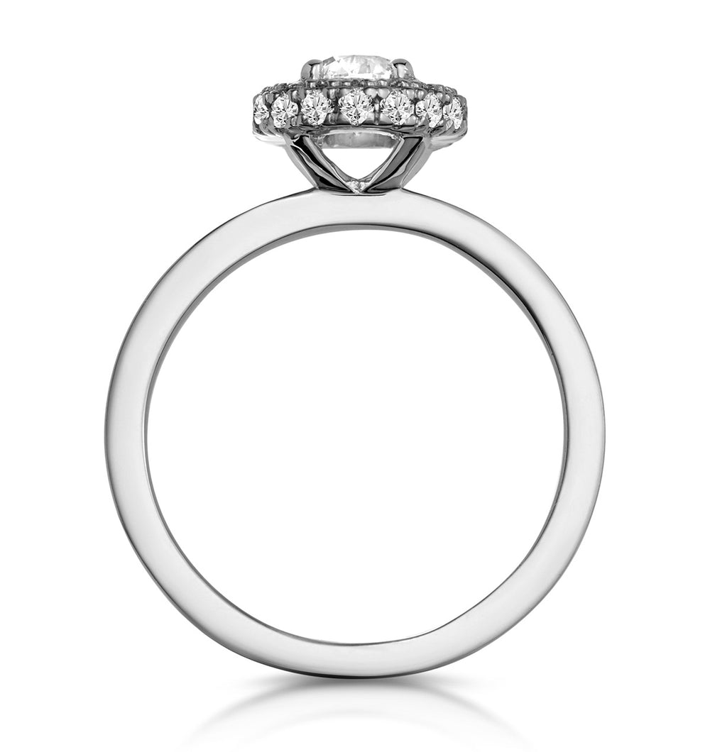 Eleanor Diamond Halo Engagement Ring in Platinum 0.65ct G/SI2