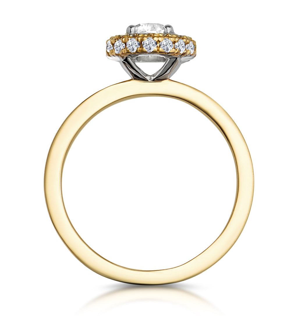 Eleanor Diamond Halo Engagement Ring in 18K Gold 0.65ct G/SI2