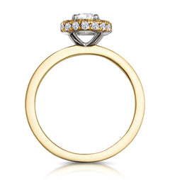 Eleanor Diamond Halo Engagement Ring in 18K Gold 0.65ct G/SI2