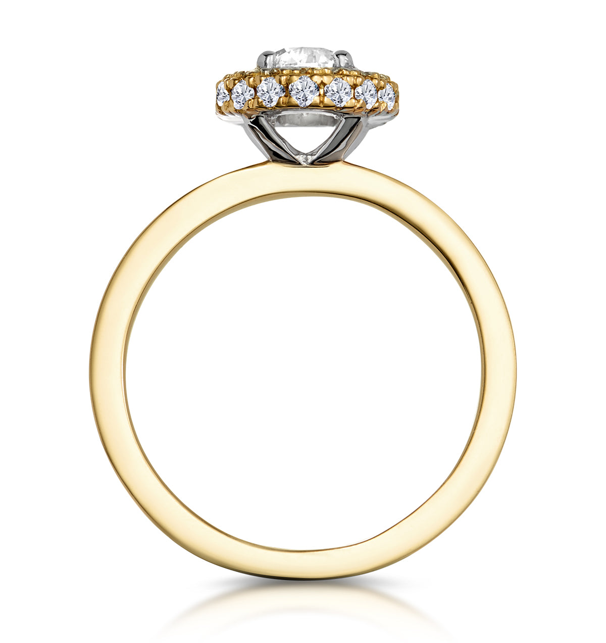 Eleanor Diamond Halo Engagement Ring in 18K Gold 0.65ct G/SI2