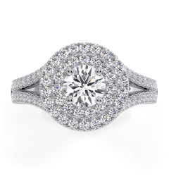 Camilla Diamond Halo Engagement Ring in Platinum 1.15ct G/VS1