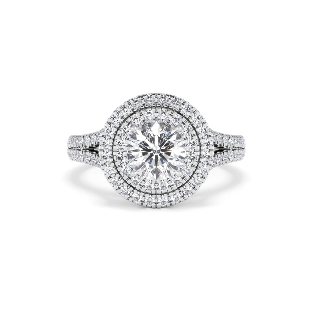 Camilla GIA Diamond Halo Engagement Ring in Platinum 2.15ct G/SI2