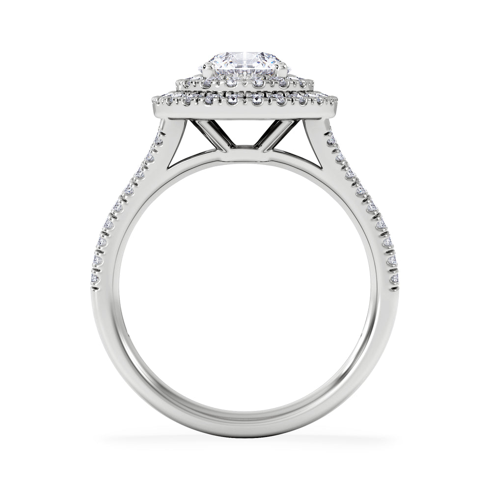 Camilla GIA Diamond Halo Engagement Ring in Platinum 2.15ct G/VS2