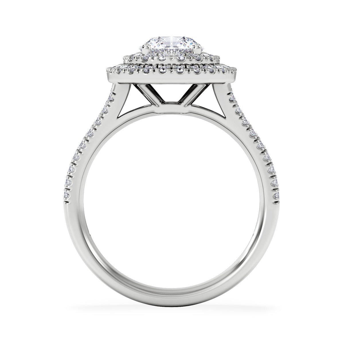 Camilla GIA Diamond Halo Engagement Ring in Platinum 2.15ct G/VS2