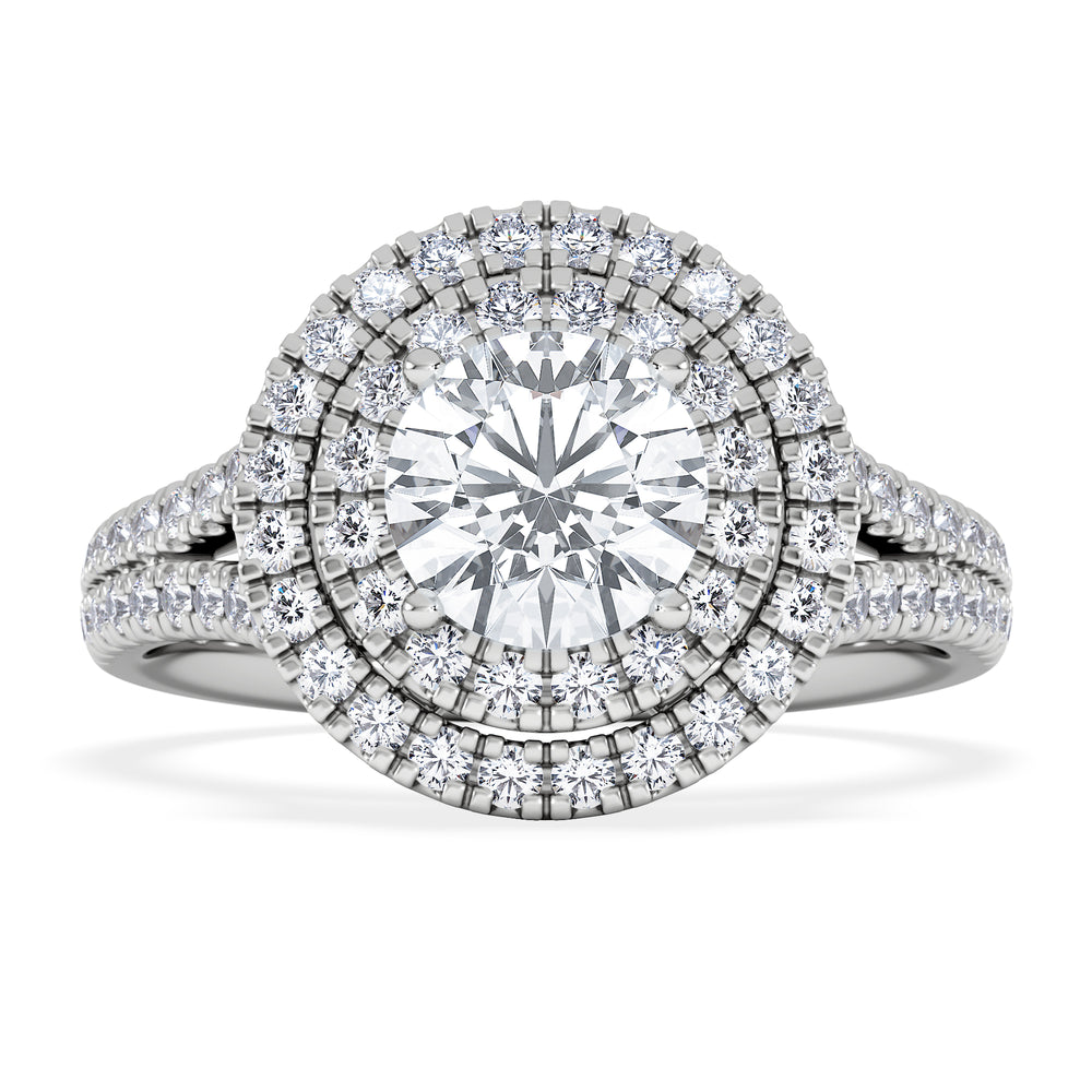 Camilla GIA Diamond Halo Engagement Ring in Platinum 2.15ct G/VS2