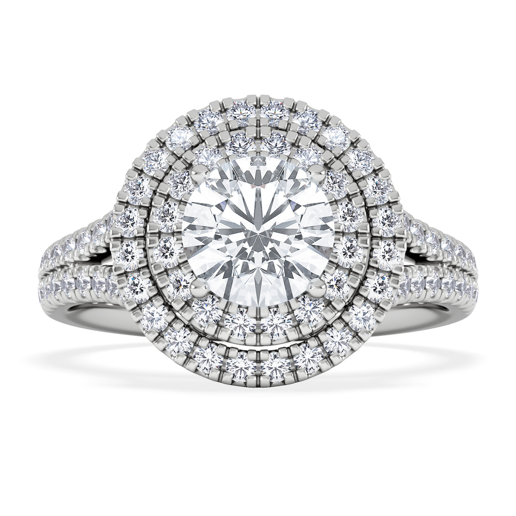 Camilla GIA Diamond Halo Engagement Ring in Platinum 2.15ct G/VS2