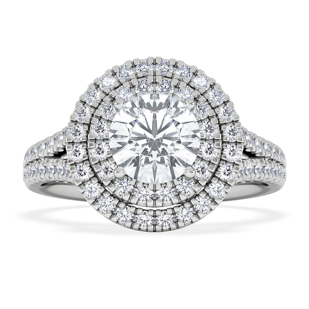 Camilla GIA Diamond Halo Engagement Ring in Platinum 2.15ct G/VS2