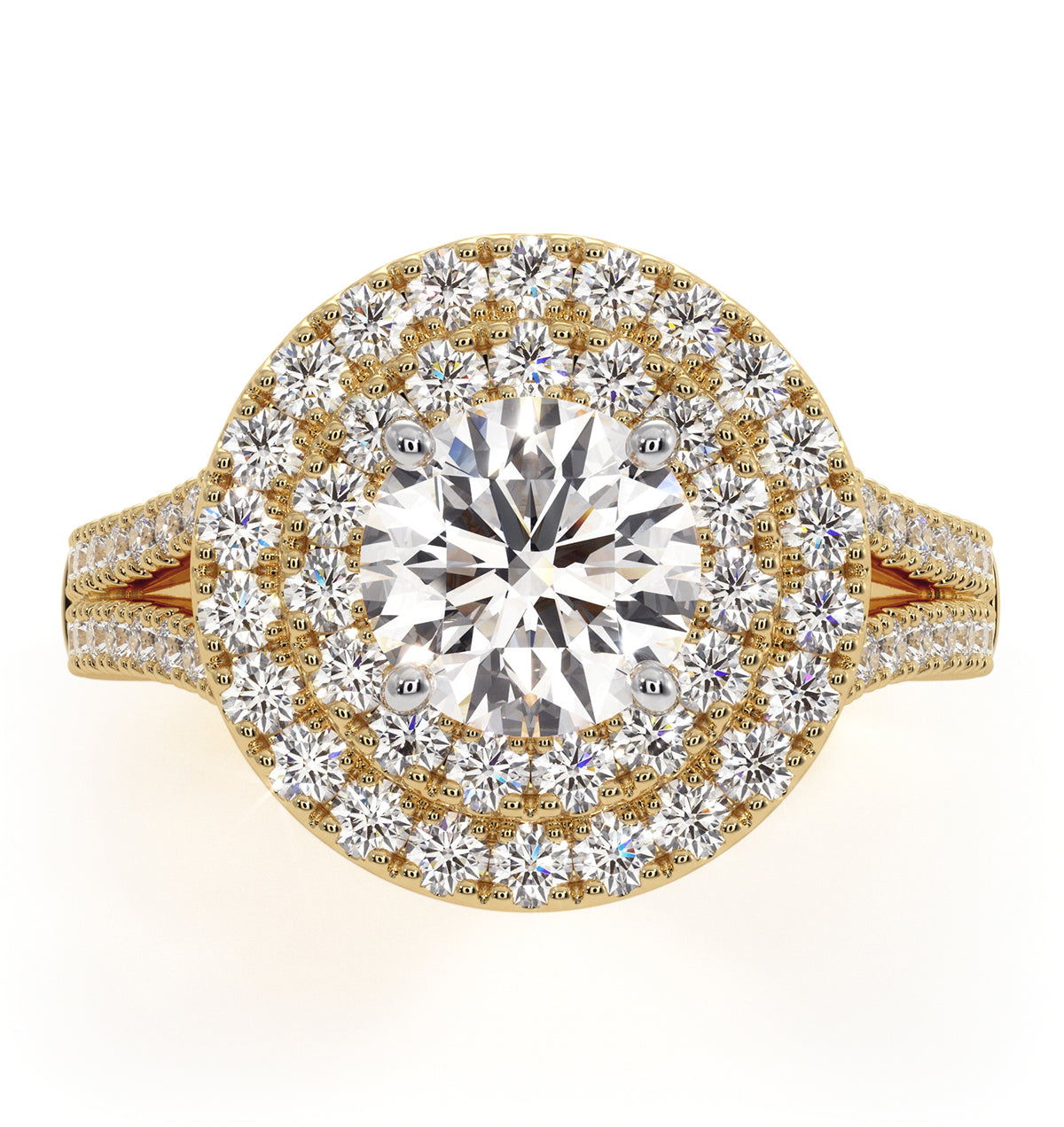 Camilla GIA Diamond Halo Engagement Ring in 18K Gold 2.15ct G/VS1
