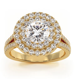 Camilla GIA Diamond Halo Engagement Ring in 18K Gold 2.15ct G/VS1
