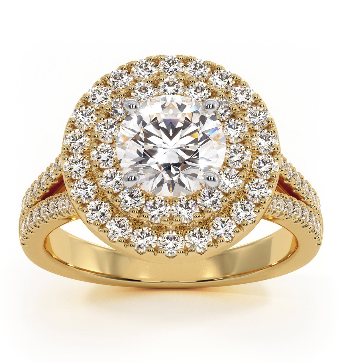 Camilla GIA Diamond Halo Engagement Ring in 18K Gold 2.15ct G/VS1