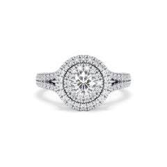 Camilla Diamond Halo Engagement Ring 18K White Gold 1.15ct G/SI2