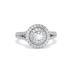 Camilla Diamond Halo Engagement Ring 18K White Gold 1.15ct G/SI2