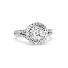 Camilla Diamond Halo Engagement Ring 18K White Gold 1.15ct G/SI2