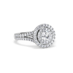 Camilla Diamond Halo Engagement Ring 18K White Gold 1.15ct G/SI2