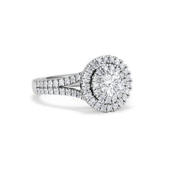 Camilla Diamond Halo Engagement Ring 18K White Gold 1.15ct G/SI2
