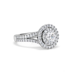 Camilla Diamond Halo Engagement Ring 18K White Gold 1.15ct G/SI2
