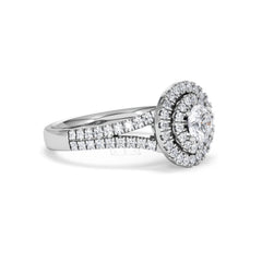 Camilla Diamond Halo Engagement Ring 18K White Gold 1.15ct G/SI2