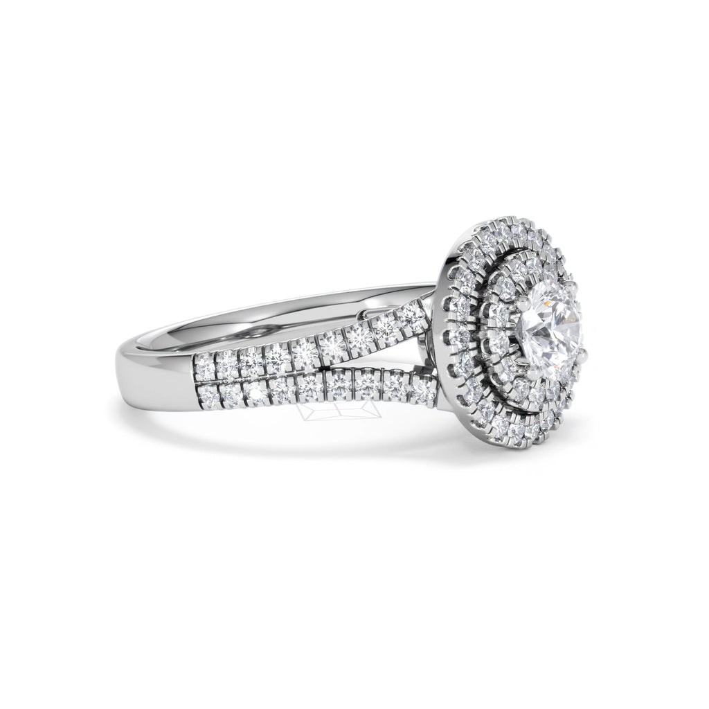 Camilla Diamond Halo Engagement Ring 18K White Gold 1.15ct G/SI2
