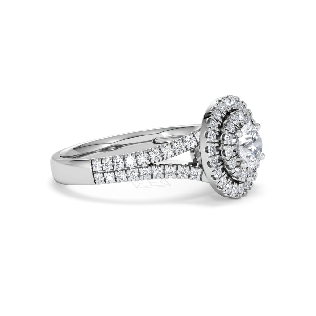 Camilla Diamond Halo Engagement Ring 18K White Gold 1.15ct G/SI2