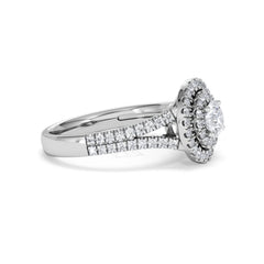 Camilla Diamond Halo Engagement Ring 18K White Gold 1.15ct G/SI2