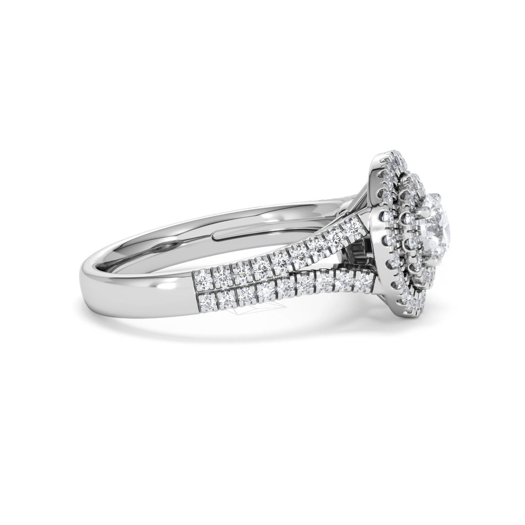 Camilla Diamond Halo Engagement Ring 18K White Gold 1.15ct G/SI2