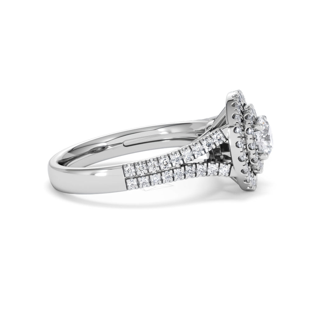 Camilla Diamond Halo Engagement Ring 18K White Gold 1.15ct G/SI2
