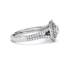 Camilla Diamond Halo Engagement Ring 18K White Gold 1.15ct G/SI2