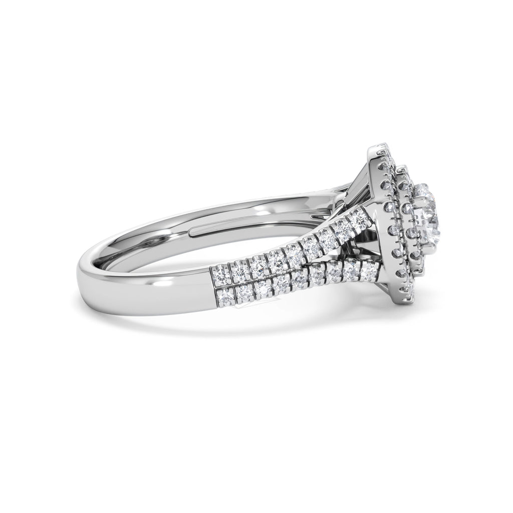 Camilla Diamond Halo Engagement Ring 18K White Gold 1.15ct G/SI2