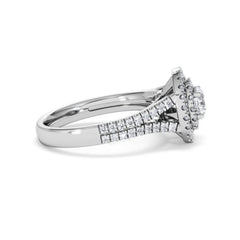 Camilla Diamond Halo Engagement Ring 18K White Gold 1.15ct G/SI2