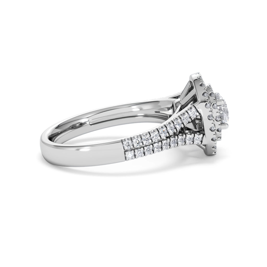 Camilla Diamond Halo Engagement Ring 18K White Gold 1.15ct G/SI2