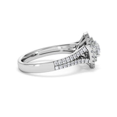 Camilla Diamond Halo Engagement Ring 18K White Gold 1.15ct G/SI2