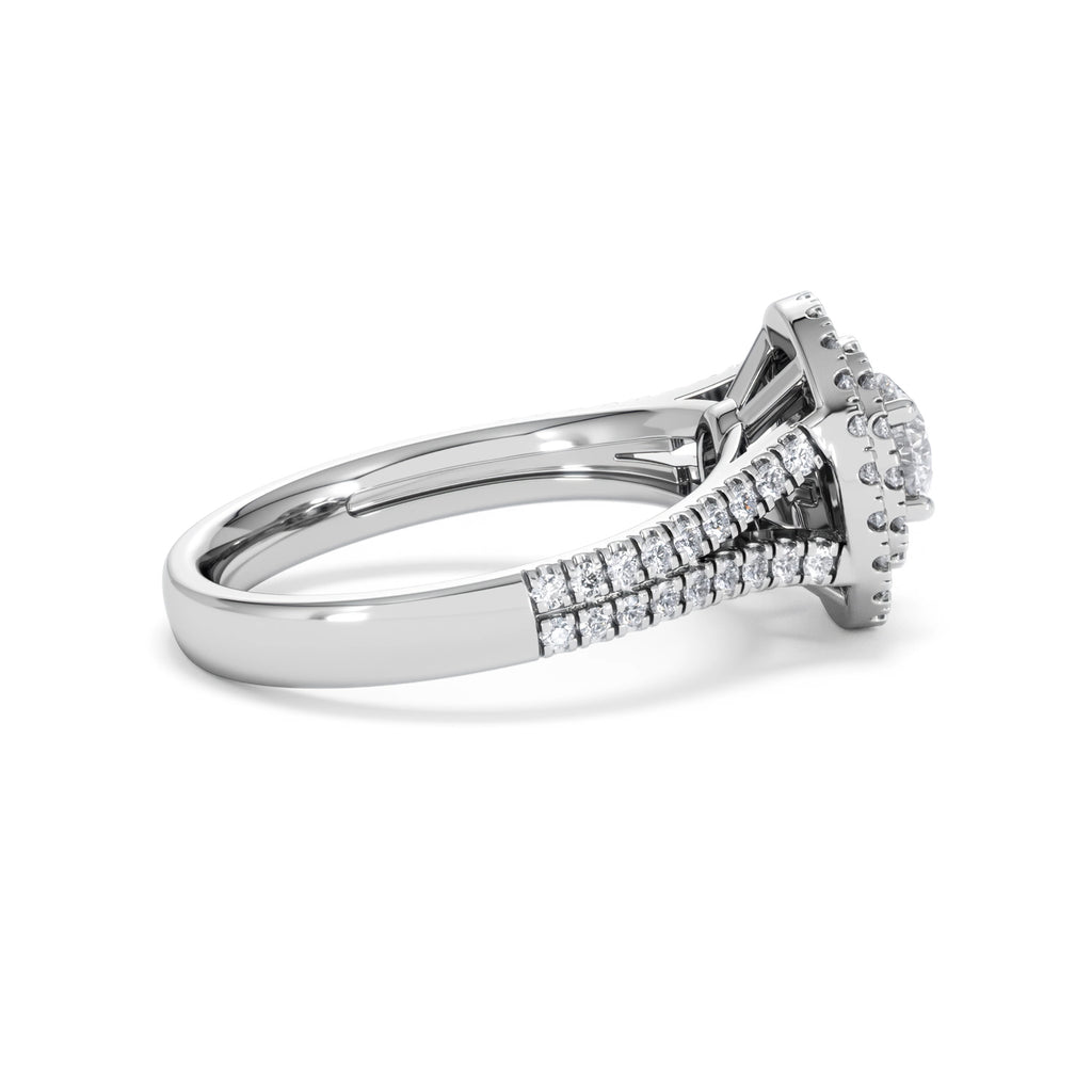 Camilla Diamond Halo Engagement Ring 18K White Gold 1.15ct G/SI2