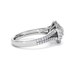 Camilla Diamond Halo Engagement Ring 18K White Gold 1.15ct G/SI2