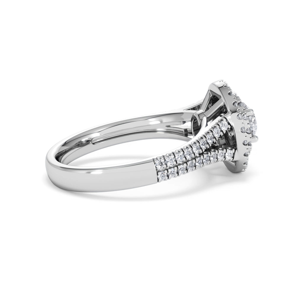 Camilla Diamond Halo Engagement Ring 18K White Gold 1.15ct G/SI2