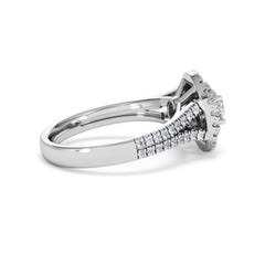 Camilla Diamond Halo Engagement Ring 18K White Gold 1.15ct G/SI2