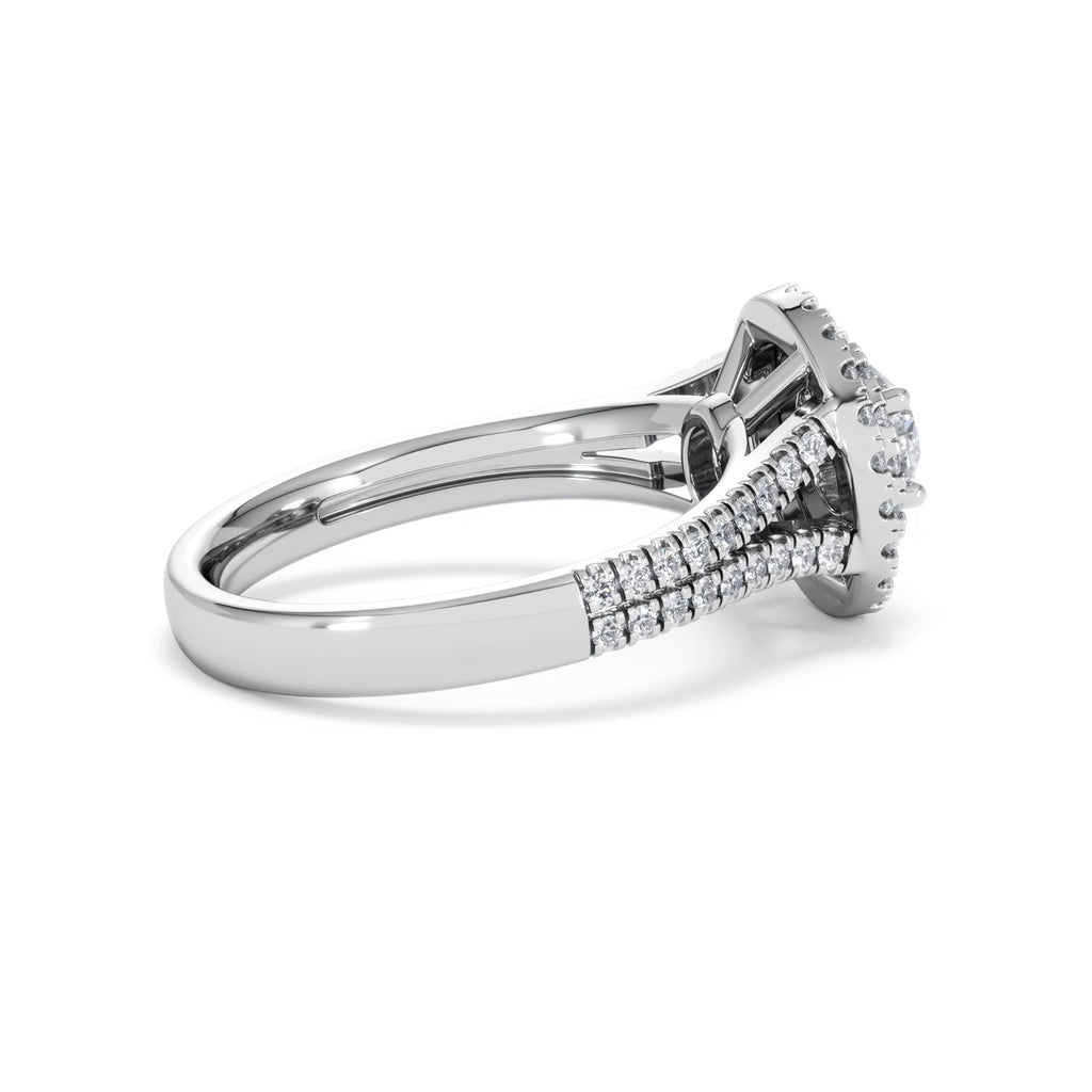Camilla Diamond Halo Engagement Ring 18K White Gold 1.15ct G/SI2