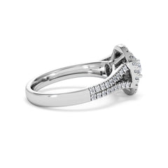 Camilla Diamond Halo Engagement Ring 18K White Gold 1.15ct G/SI2