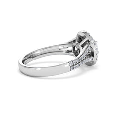 Camilla Diamond Halo Engagement Ring 18K White Gold 1.15ct G/SI2
