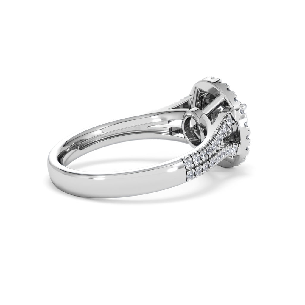 Camilla Diamond Halo Engagement Ring 18K White Gold 1.15ct G/SI2