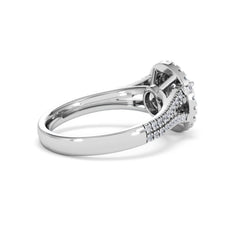 Camilla Diamond Halo Engagement Ring 18K White Gold 1.15ct G/SI2