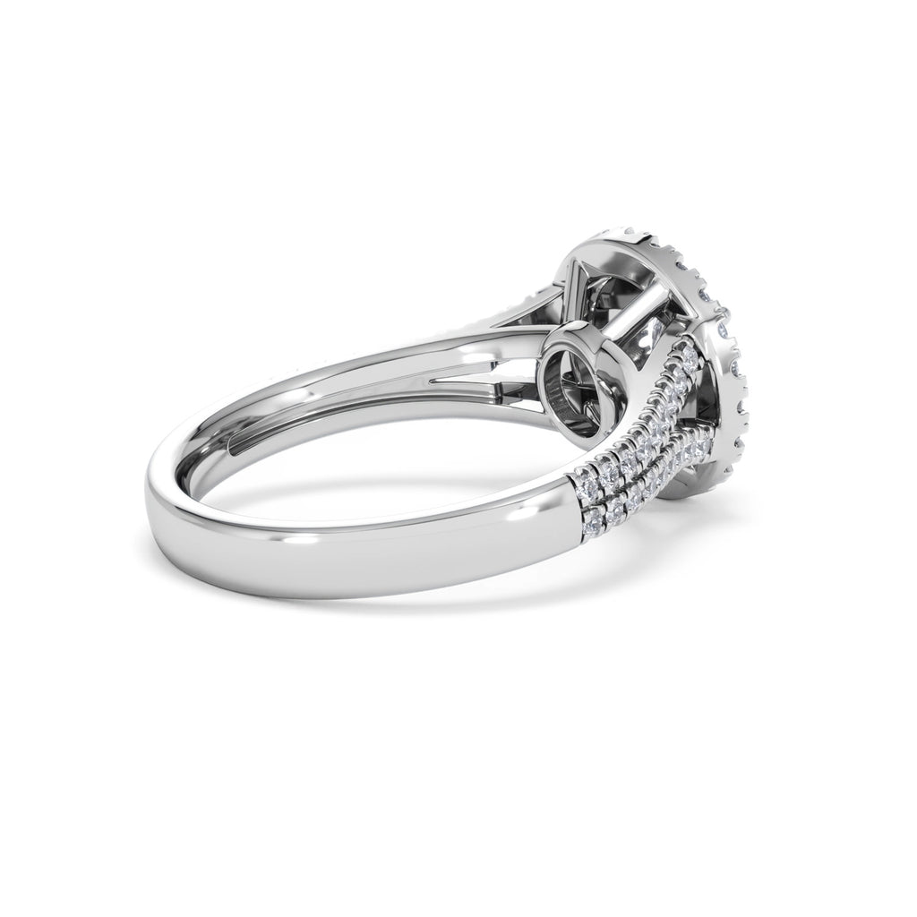 Camilla Diamond Halo Engagement Ring 18K White Gold 1.15ct G/SI2